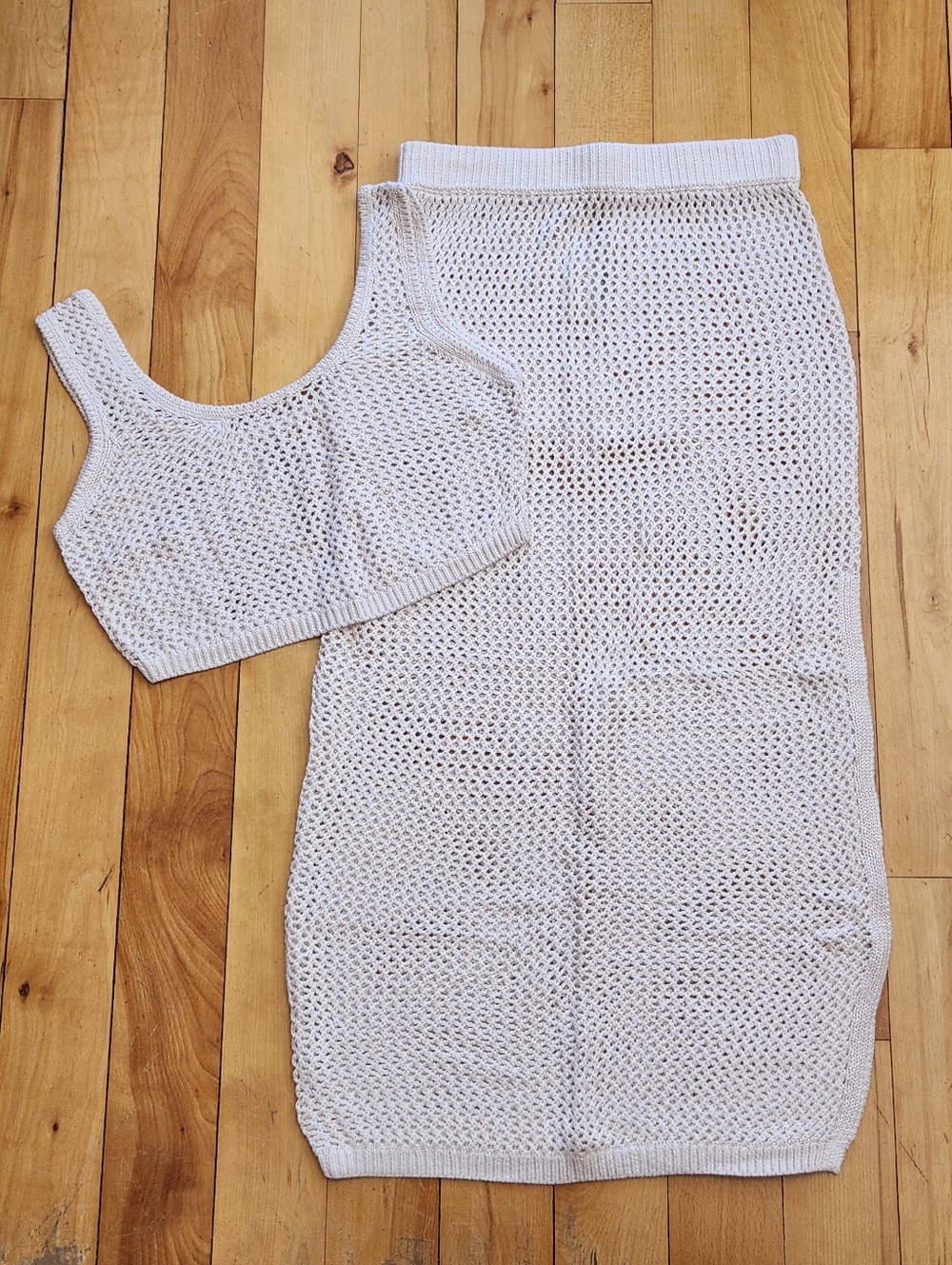 Victoria's Secret Crochet Cropped Tank & Maxi Skirt Set - Small